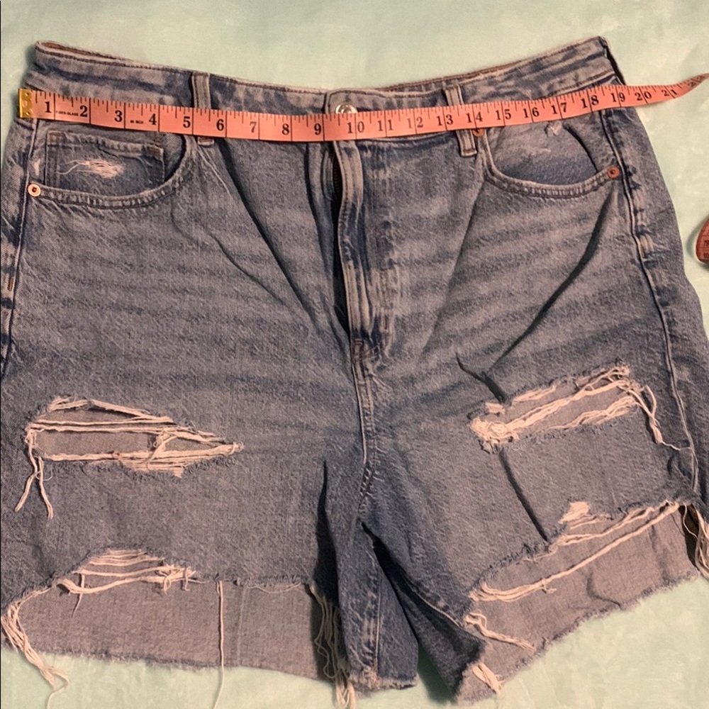 American Eagle Outfitters Distressed Blue Denim Shorts